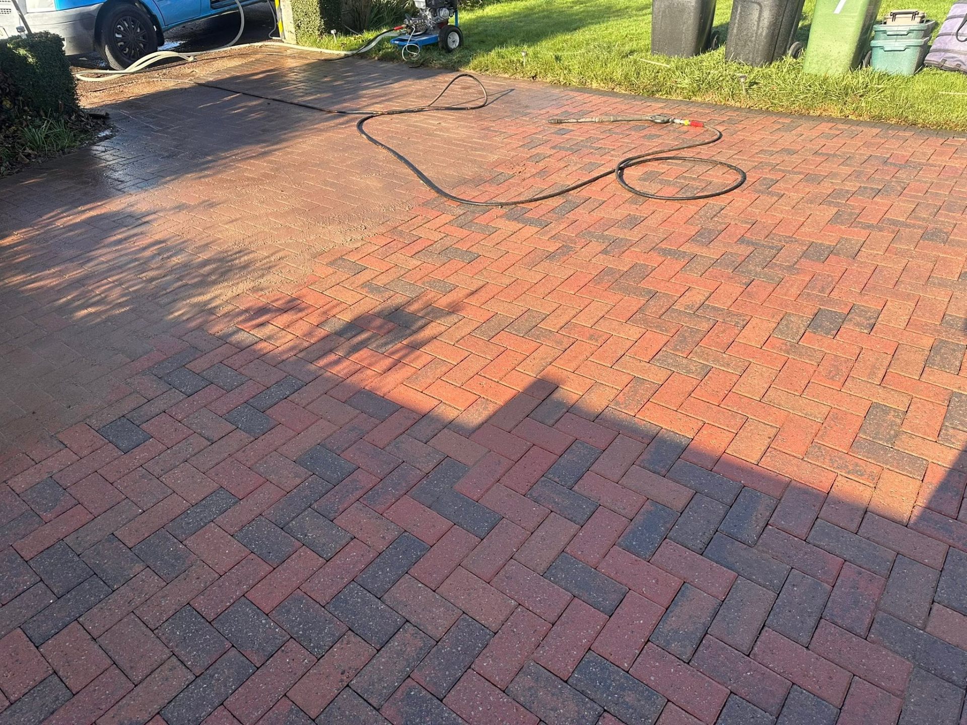 After, Red block paving deep clean & re-sand, Driveway Cleaning, Dorset – Dorset Exterior Cleaning