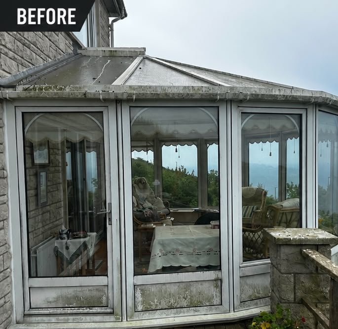 Before, Conservatory deep clean, inside and out, Conservatory Cleaning, Dorset – Dorset Exterior Cleaning