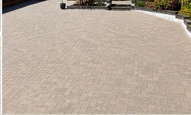 After, Grey block paving restored to original colour, Driveway Cleaning, Dorset – Dorset Exterior Cleaning